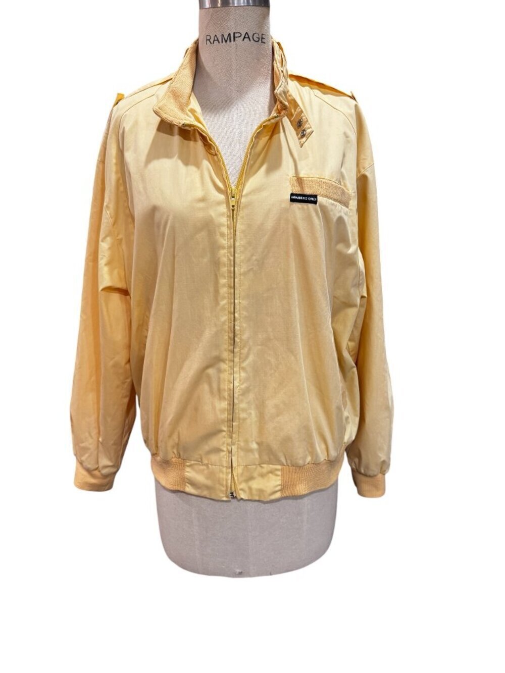 Vintage Members Only Jacket Butter Yellow Bomber Small Retro 80s Lightweight